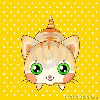 Cute cartoon cat Vector Illustration