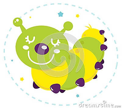 Cute cartoon caterpillar Cartoon Illustration