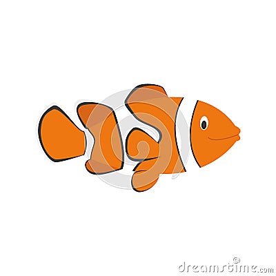 Cute cartoon clownfish vector illustration Vector Illustration