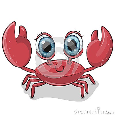 Cartoon Crab isolated on a white background Vector Illustration