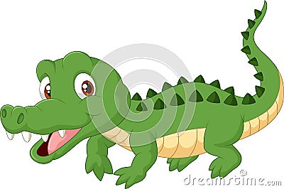 Cute cartoon crocodile Vector Illustration