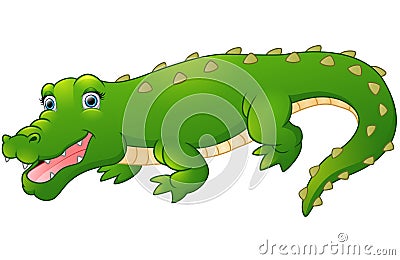 Cute cartoon crocodile Vector Illustration