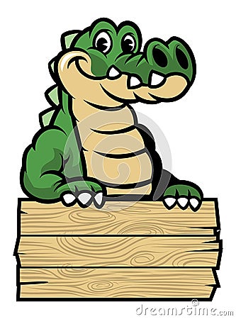 Cute cartoon crocodile Vector Illustration