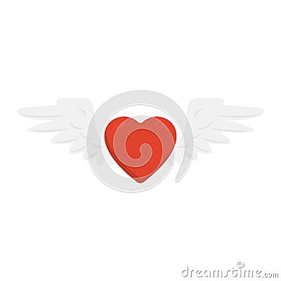 Cute cartoon cupid heart. Vector Illustration