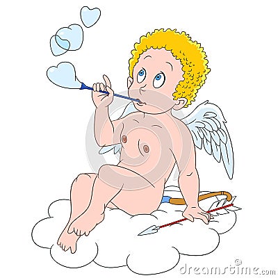 Cute cartoon cupid Vector Illustration