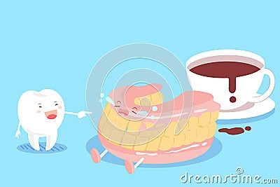 Cute cartoon denture Stock Photo