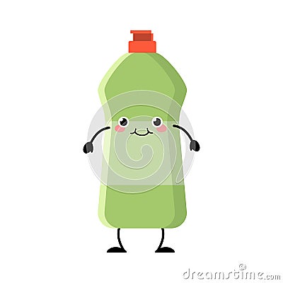 Cute cartoon detergent character vector illustration isolated on Vector Illustration