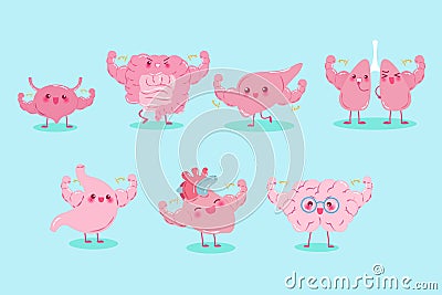 Cute cartoon different organ Stock Photo