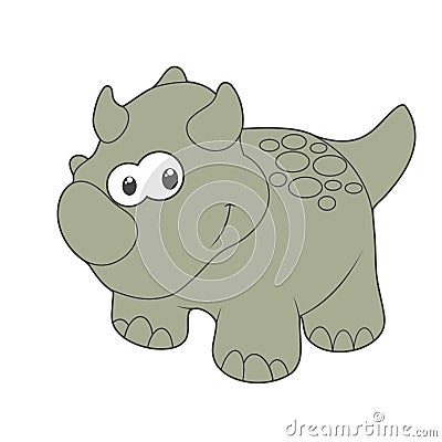 Cute Cartoon Dinosaur icon Vector Illustration