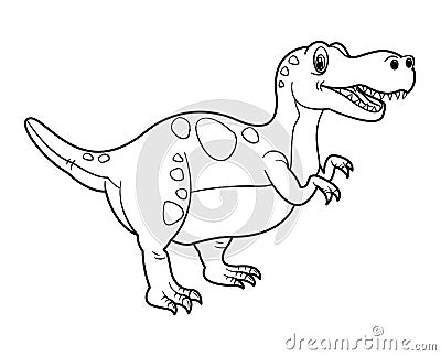 Cute cartoon dinosaur tyrannosaurus character Vector Illustration