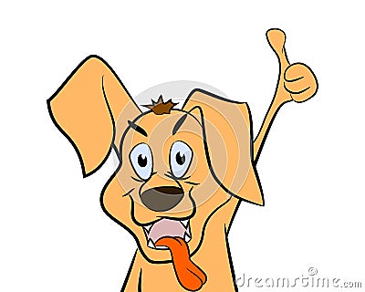 Cute cartoon dog with. Cartoon Illustration