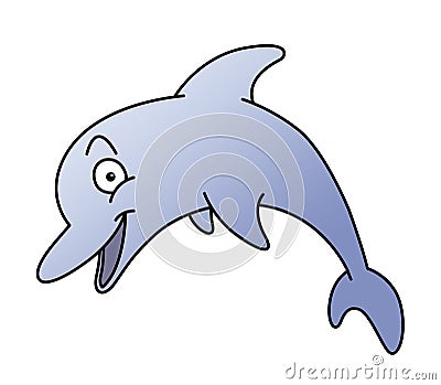 Cute Cartoon Dolphin Stock Photo