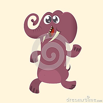 Cute cartoon elephant icon. Vector illustration with simple gradients. Great design for print. Vector Illustration