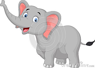 Cute cartoon elephant Vector Illustration