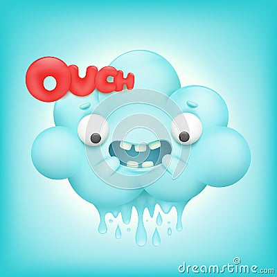 Cute cartoon emoticon cloud character Cartoon Illustration