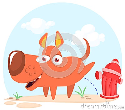 Cute cartoon funny dog. Vector illustration Vector Illustration