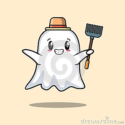 Cute cartoon ghost Vector Illustration