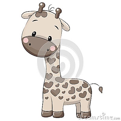 Cute Cartoon Giraffe Vector Illustration