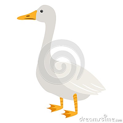 Cute cartoon goose isolated vector illustration. Vector Illustration