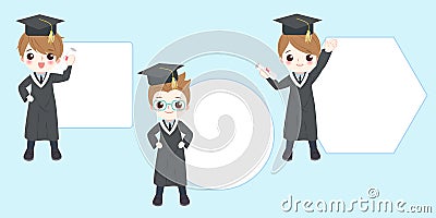 Cute cartoon graduate Vector Illustration