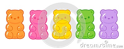 Cute cartoon gummy bears Vector Illustration