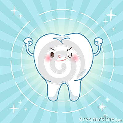 Cute cartoon health tooth Vector Illustration