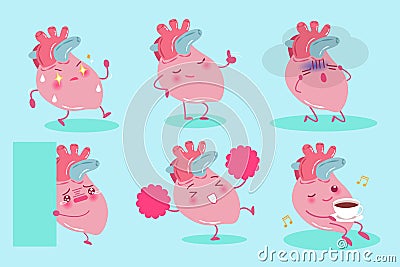 Cute cartoon heart Vector Illustration