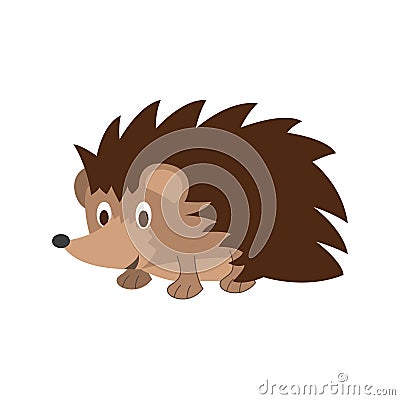 Cute cartoon hedgehog vector illustration Vector Illustration