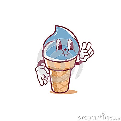 cute cartoon ice cream Vector Illustration