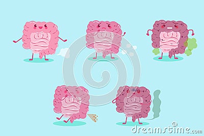 Cute cartoon intestine Vector Illustration