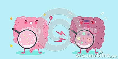 Cute cartoon intestine Vector Illustration