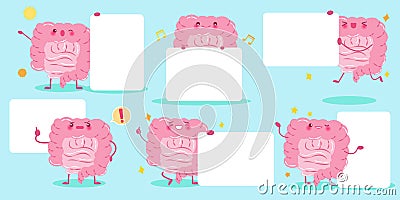 Cute cartoon intestine Vector Illustration