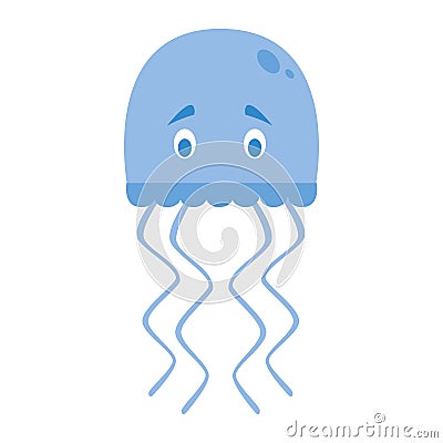 Cute cartoon jellyfish vector illustration Vector Illustration