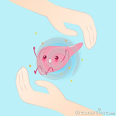 Cute cartoon liver Vector Illustration