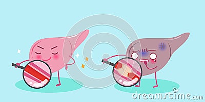 Cute cartoon liver Vector Illustration