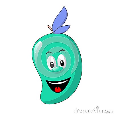 cute cartoon mango flat fruit character. Modern illustration with cute comics characters. Hand drawn doodles of comic characters. Vector Illustration