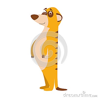 Cute cartoon meerkat vector illustration Vector Illustration