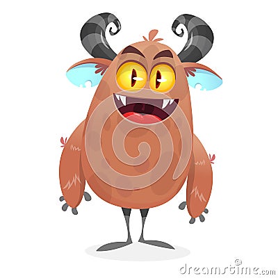 Cute cartoon monster yeti. Vector bigfoot character. Vector Illustration