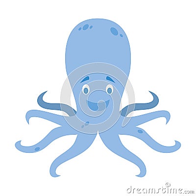 Cute cartoon octopus vector illustration Vector Illustration