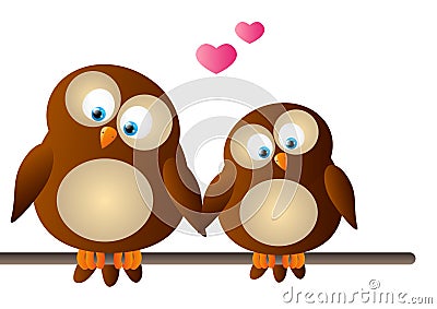 Cute cartoon owls Stock Photo