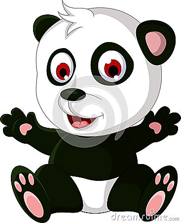 Cute cartoon panda posing Stock Photo