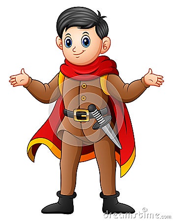 Cute cartoon prince Vector Illustration