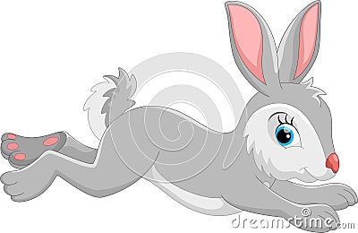 Cute cartoon rabbit running Cartoon Illustration