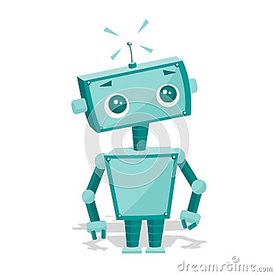 Cute cartoon robot Vector Illustration