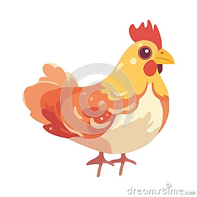 Cute cartoon rooster animal Vector Illustration