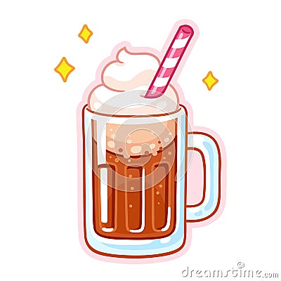 Root beer float Vector Illustration