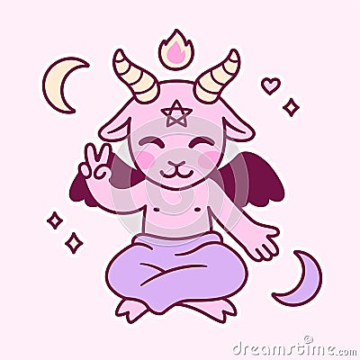 Cute cartoon Satan Vector Illustration