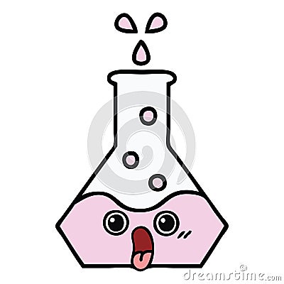 cute cartoon science beaker Vector Illustration