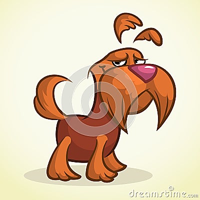 Cute cartoon scottish terrier. Vector brown Scottie dog Vector Illustration