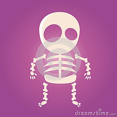 Cute cartoon skeleton Vector Illustration